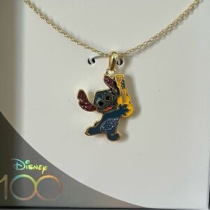 DISNEY 100 Stitch Ukulele Rhinestone Necklace NEW NIB RARE!!